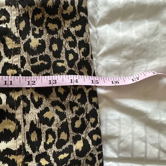 Vintage 90s Rampage Leopard Print Denim Mini Dress - Made in USA - Size S - Picture 7 of 11